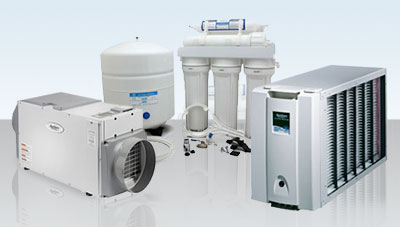Equipment: Reverse Osmosis Water Filters, Air Cleaners, Humidifiers, Dehumidifiers and UV Lights