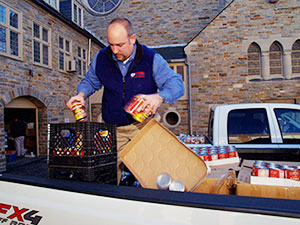 Carroll donated to food banks in Baltimore and Aberdeen.